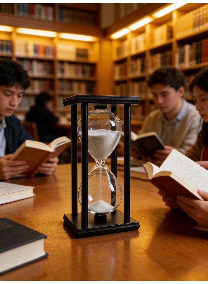 White Sand Hourglass in Black Wooden Frame - 60 Minute Timer - Image 4
